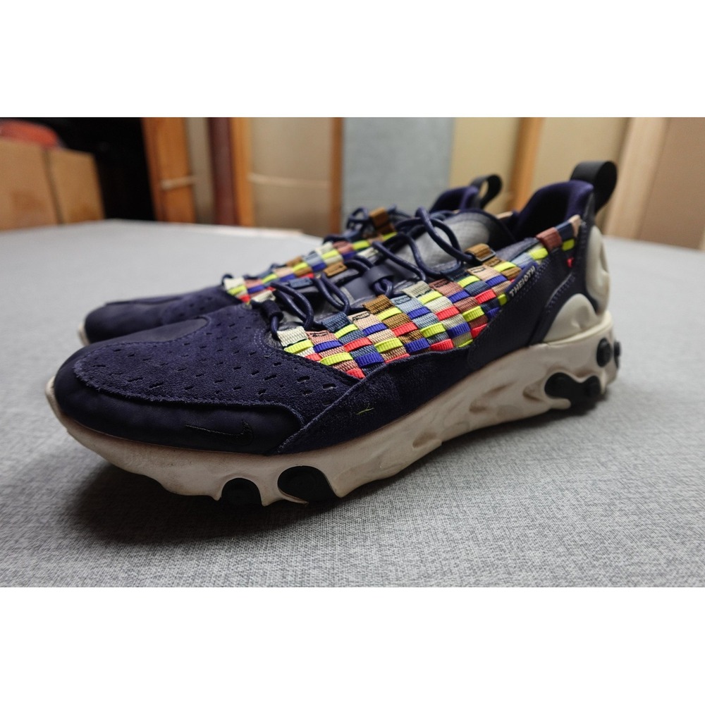 Nike React Sertu The 10th Shoes Mens Size 10 Navy Multicolor Woven Sneakers